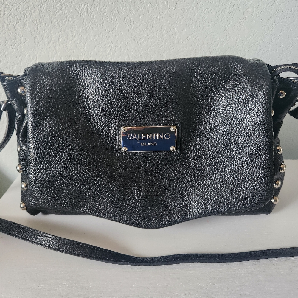 Valentino Black Leather Shoulder Bag